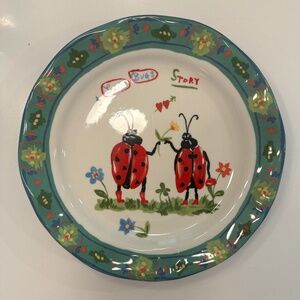 Anthropologie Nathalie Lete Lady Bugs Story Dinner Plate